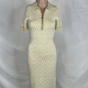 Michael Kors Women’s Short-Sleeve Zip Collar Dress – Gold – Size XS